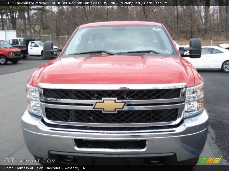 Victory Red / Dark Titanium 2012 Chevrolet Silverado 3500HD WT Regular Cab 4x4 Utility Truck