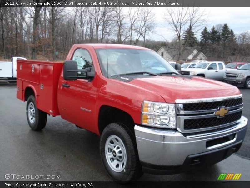 Victory Red / Dark Titanium 2012 Chevrolet Silverado 3500HD WT Regular Cab 4x4 Utility Truck