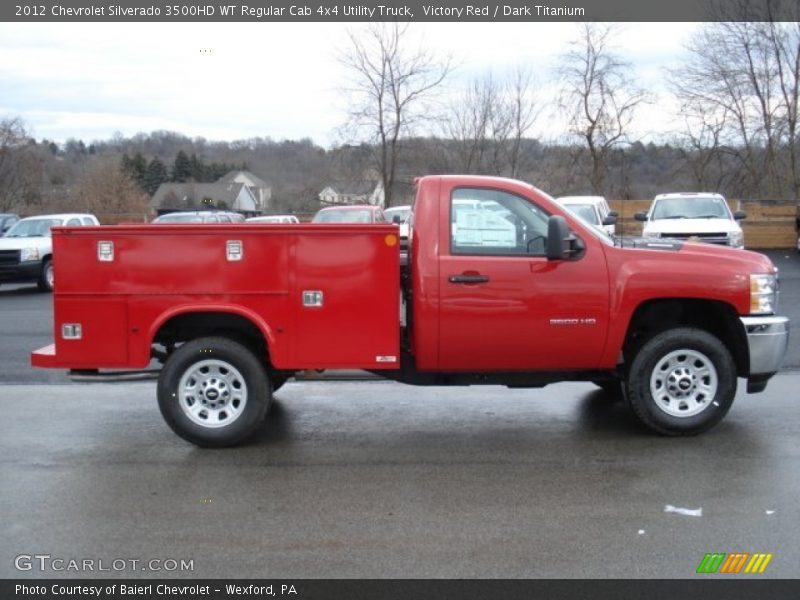 Victory Red / Dark Titanium 2012 Chevrolet Silverado 3500HD WT Regular Cab 4x4 Utility Truck