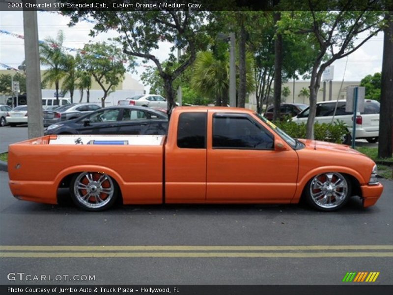Custom Orange / Medium Gray 2001 Chevrolet S10 Extended Cab