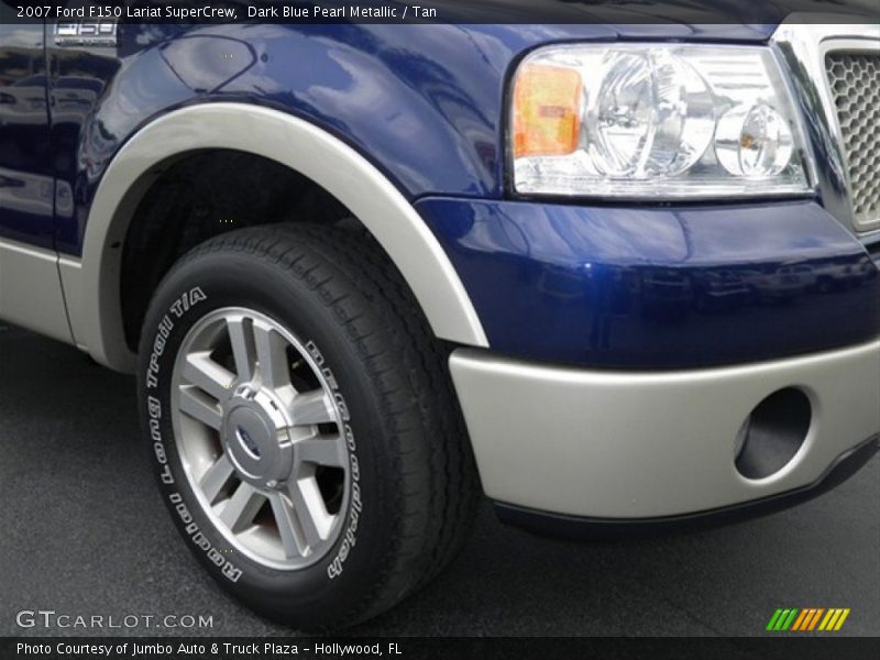 Dark Blue Pearl Metallic / Tan 2007 Ford F150 Lariat SuperCrew