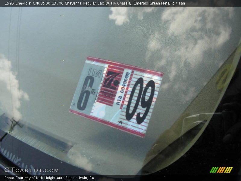 Emerald Green Metallic / Tan 1995 Chevrolet C/K 3500 C3500 Cheyenne Regular Cab Dually Chassis