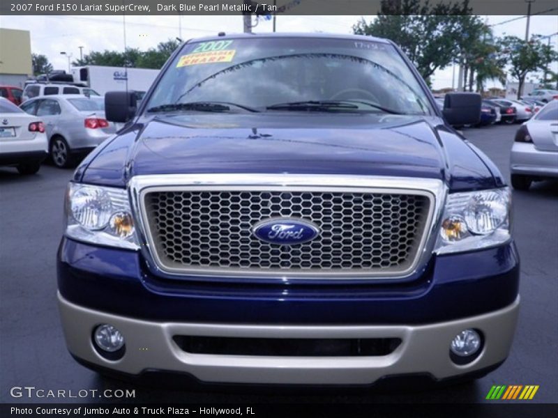 Dark Blue Pearl Metallic / Tan 2007 Ford F150 Lariat SuperCrew