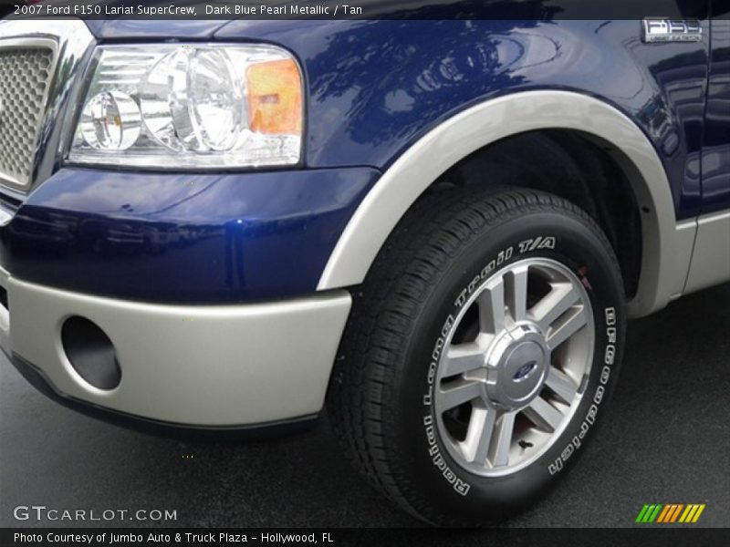 Dark Blue Pearl Metallic / Tan 2007 Ford F150 Lariat SuperCrew