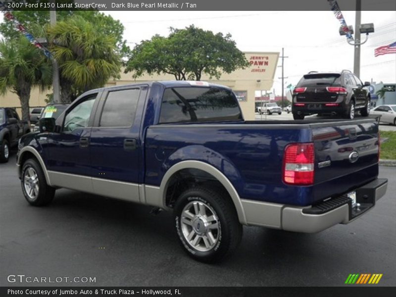 Dark Blue Pearl Metallic / Tan 2007 Ford F150 Lariat SuperCrew