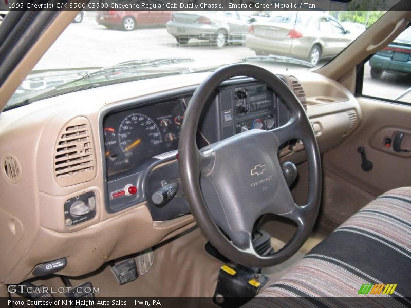 Emerald Green Metallic / Tan 1995 Chevrolet C/K 3500 C3500 Cheyenne Regular Cab Dually Chassis