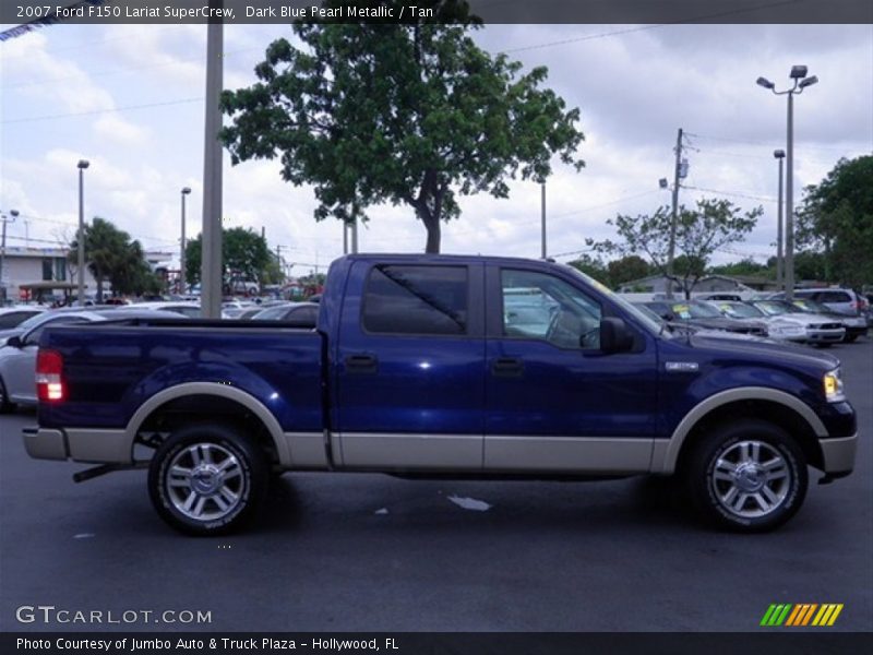 Dark Blue Pearl Metallic / Tan 2007 Ford F150 Lariat SuperCrew