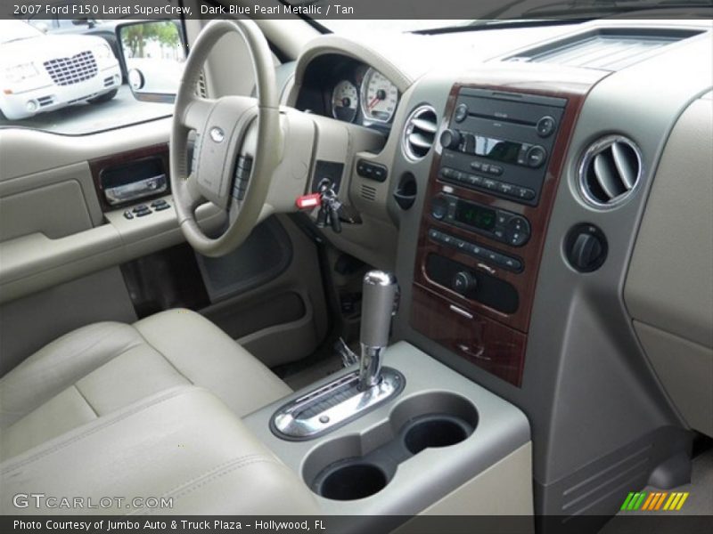 Dark Blue Pearl Metallic / Tan 2007 Ford F150 Lariat SuperCrew