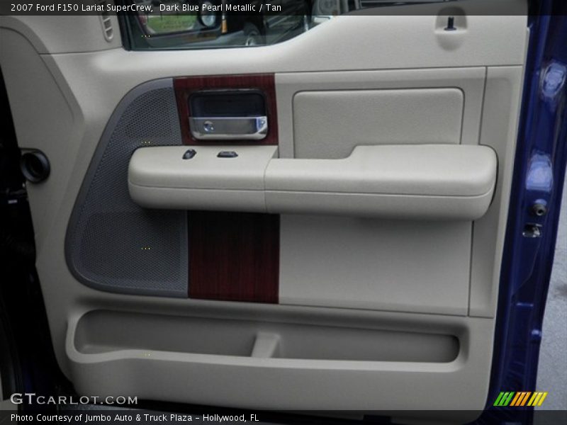 Dark Blue Pearl Metallic / Tan 2007 Ford F150 Lariat SuperCrew