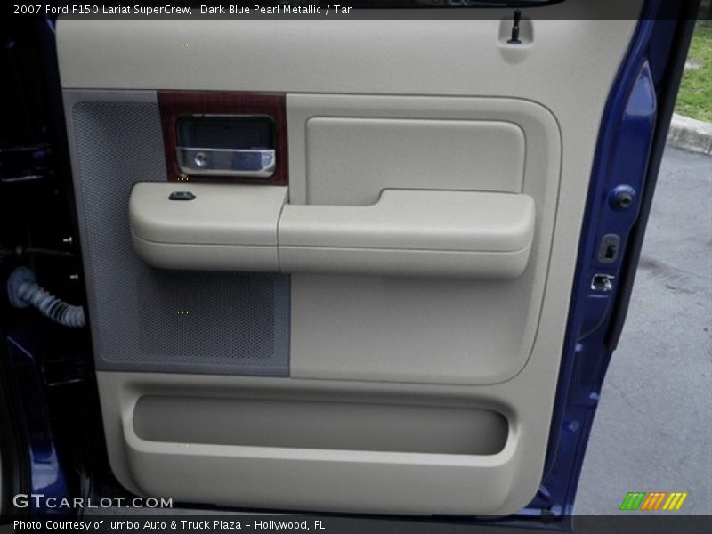 Dark Blue Pearl Metallic / Tan 2007 Ford F150 Lariat SuperCrew