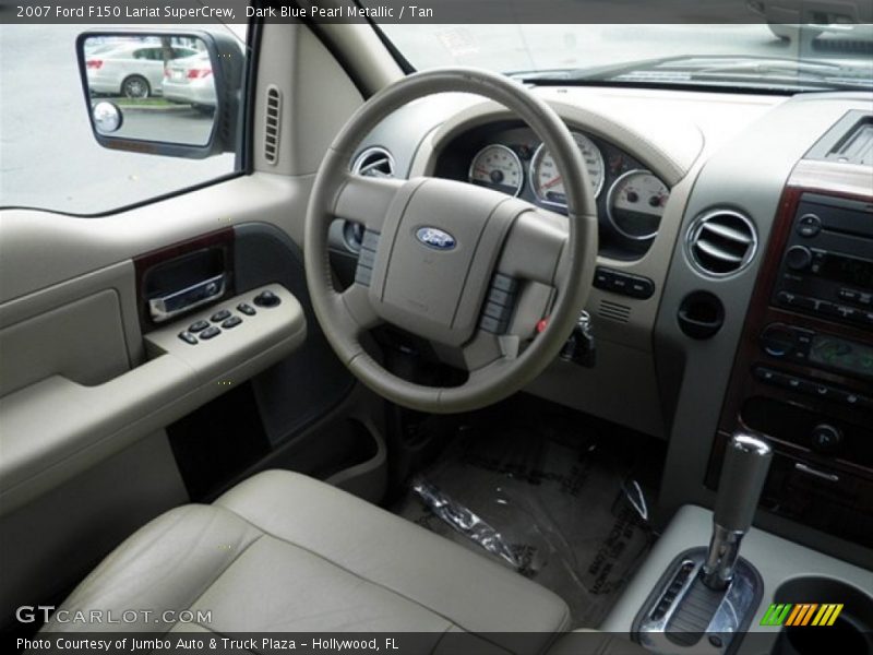 Dark Blue Pearl Metallic / Tan 2007 Ford F150 Lariat SuperCrew