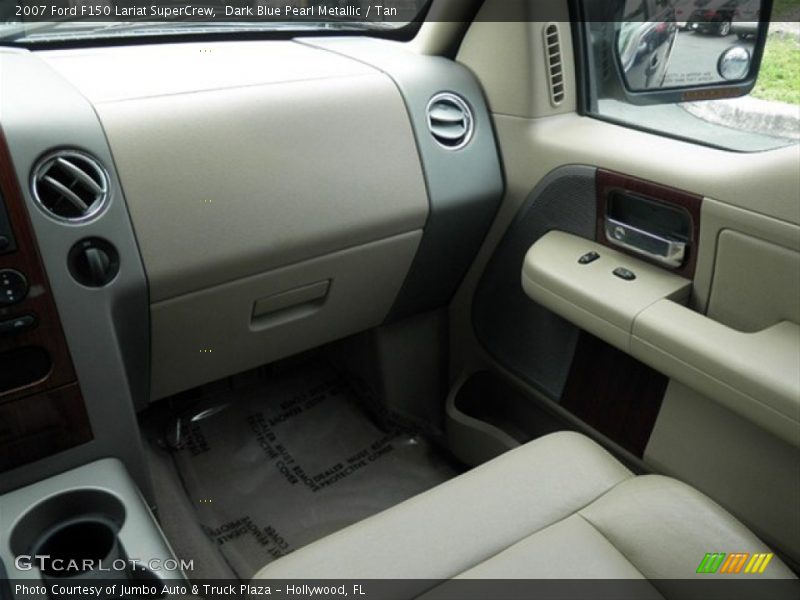 Dark Blue Pearl Metallic / Tan 2007 Ford F150 Lariat SuperCrew