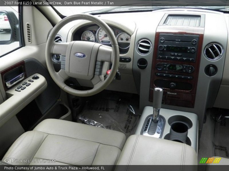 Dark Blue Pearl Metallic / Tan 2007 Ford F150 Lariat SuperCrew