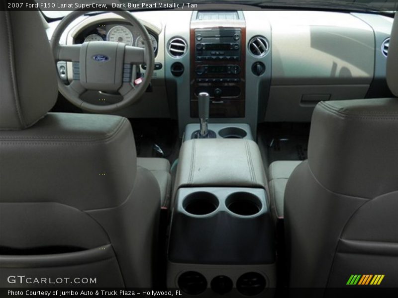Dark Blue Pearl Metallic / Tan 2007 Ford F150 Lariat SuperCrew