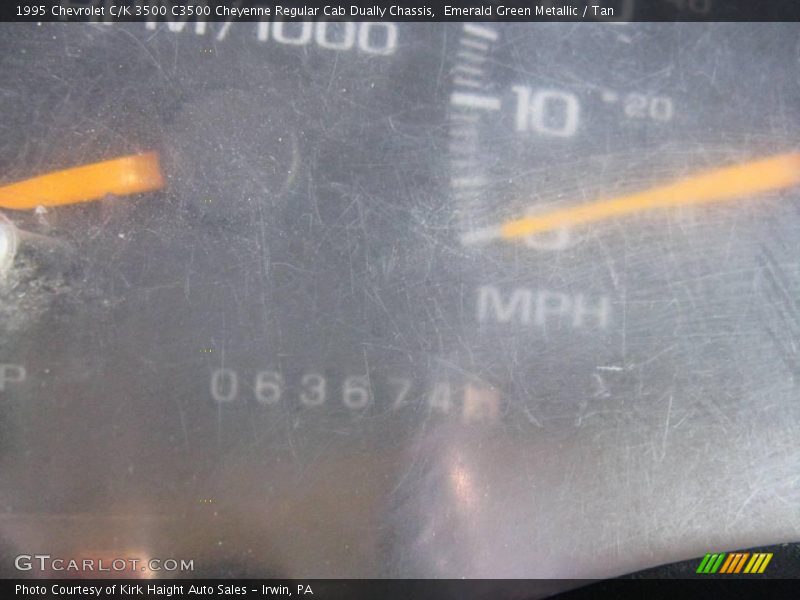 Emerald Green Metallic / Tan 1995 Chevrolet C/K 3500 C3500 Cheyenne Regular Cab Dually Chassis