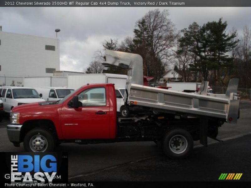 Victory Red / Dark Titanium 2012 Chevrolet Silverado 3500HD WT Regular Cab 4x4 Dump Truck