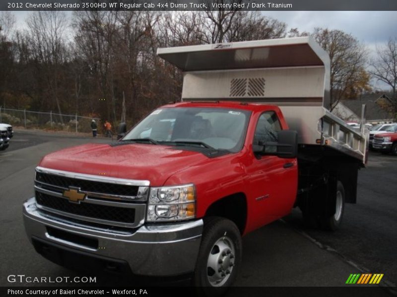 Victory Red / Dark Titanium 2012 Chevrolet Silverado 3500HD WT Regular Cab 4x4 Dump Truck