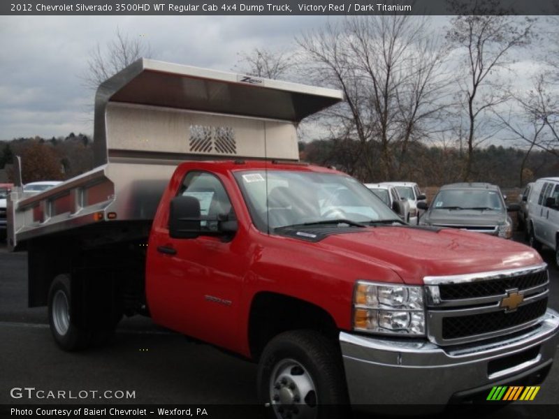 Victory Red / Dark Titanium 2012 Chevrolet Silverado 3500HD WT Regular Cab 4x4 Dump Truck