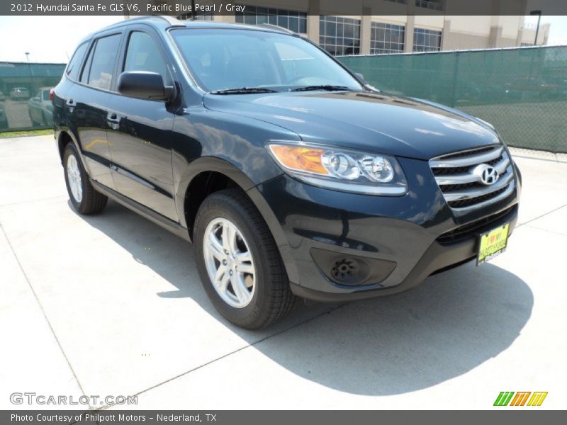 Pacific Blue Pearl / Gray 2012 Hyundai Santa Fe GLS V6