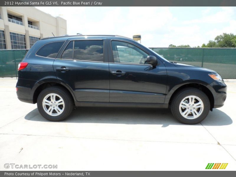 Pacific Blue Pearl / Gray 2012 Hyundai Santa Fe GLS V6