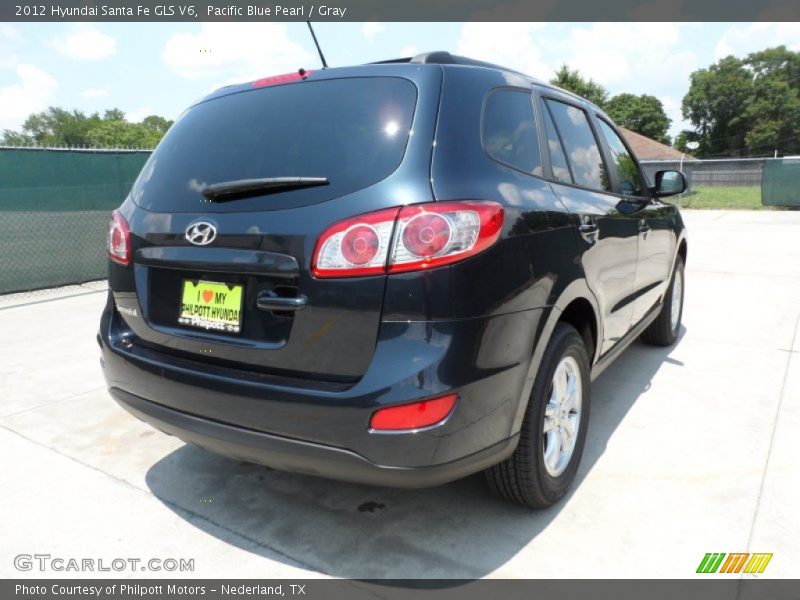 Pacific Blue Pearl / Gray 2012 Hyundai Santa Fe GLS V6