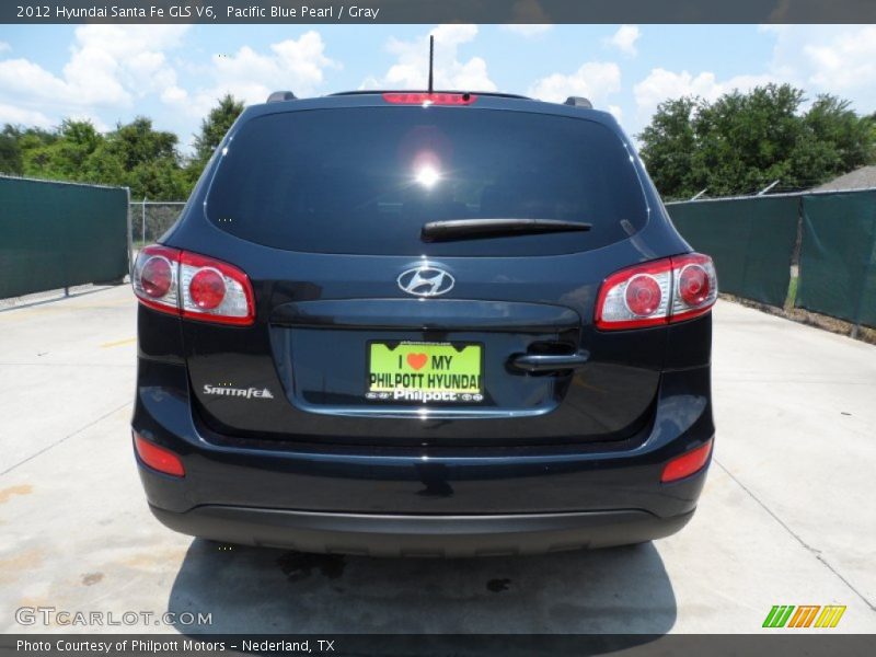 Pacific Blue Pearl / Gray 2012 Hyundai Santa Fe GLS V6
