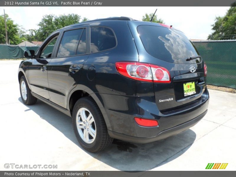 Pacific Blue Pearl / Gray 2012 Hyundai Santa Fe GLS V6