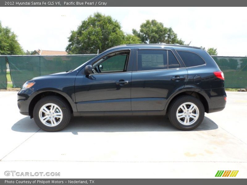 Pacific Blue Pearl / Gray 2012 Hyundai Santa Fe GLS V6
