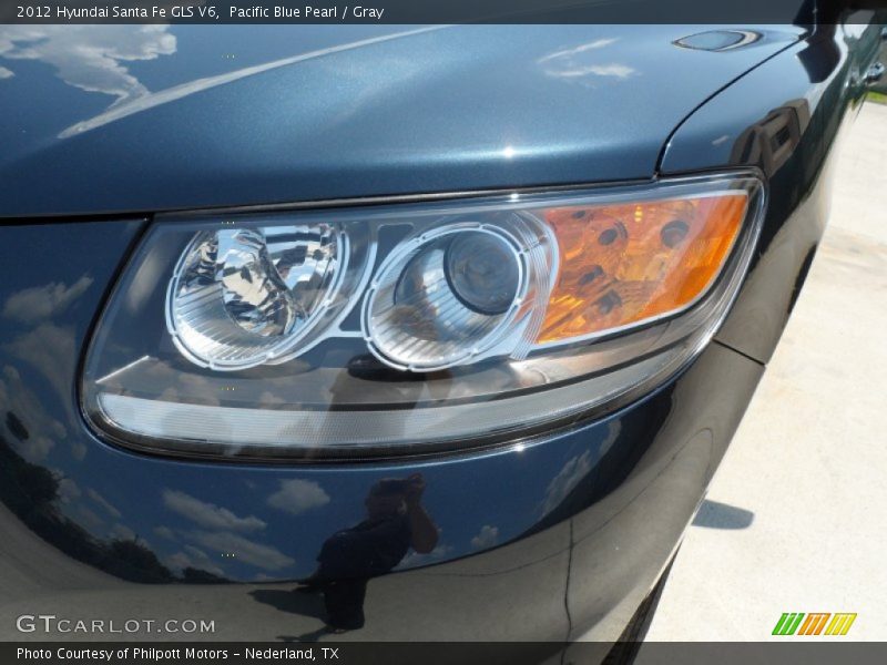 Pacific Blue Pearl / Gray 2012 Hyundai Santa Fe GLS V6