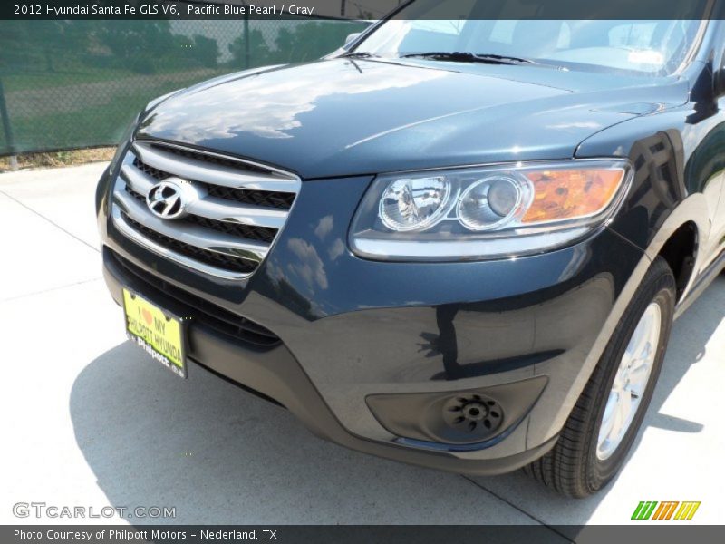Pacific Blue Pearl / Gray 2012 Hyundai Santa Fe GLS V6