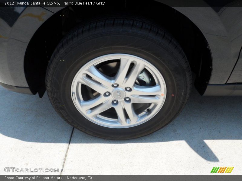 Pacific Blue Pearl / Gray 2012 Hyundai Santa Fe GLS V6