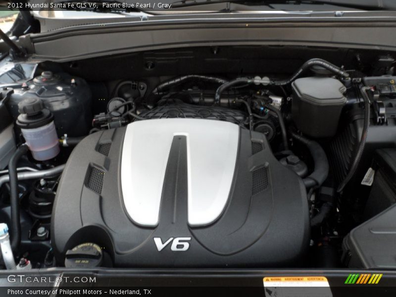 Pacific Blue Pearl / Gray 2012 Hyundai Santa Fe GLS V6