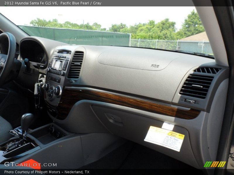 Pacific Blue Pearl / Gray 2012 Hyundai Santa Fe GLS V6