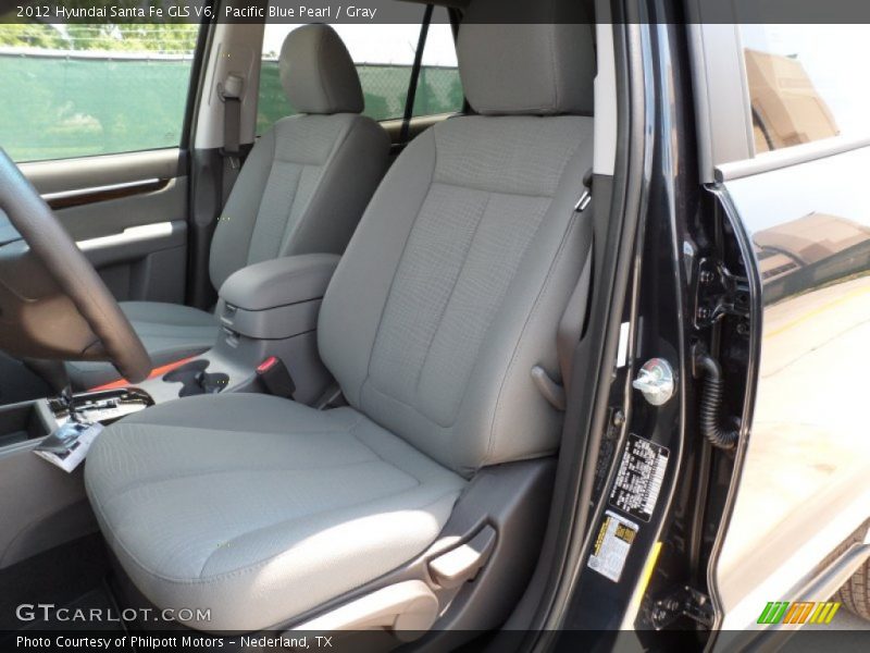 Pacific Blue Pearl / Gray 2012 Hyundai Santa Fe GLS V6