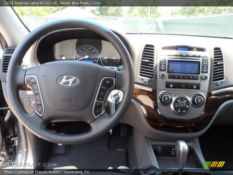 Pacific Blue Pearl / Gray 2012 Hyundai Santa Fe GLS V6