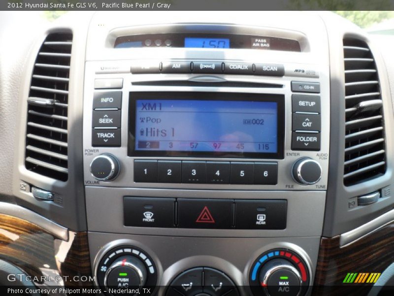 Pacific Blue Pearl / Gray 2012 Hyundai Santa Fe GLS V6