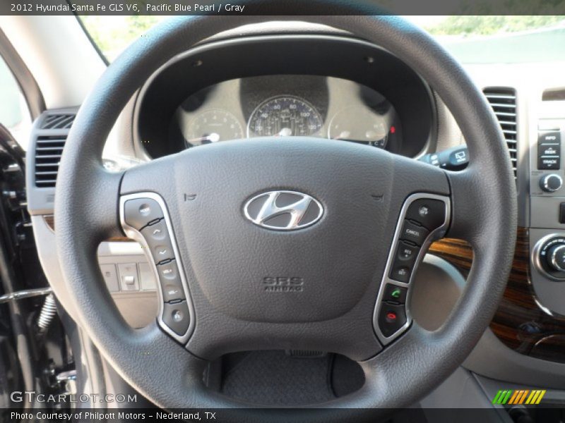 Pacific Blue Pearl / Gray 2012 Hyundai Santa Fe GLS V6