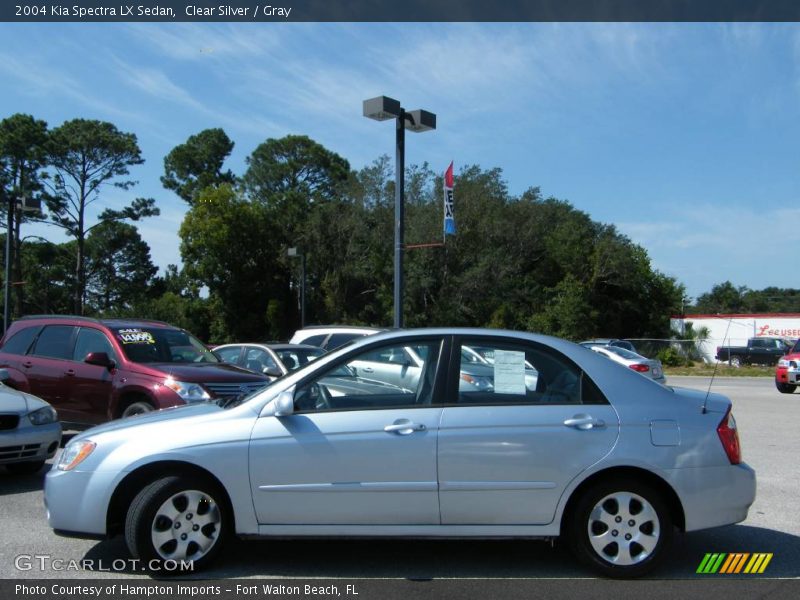 Clear Silver / Gray 2004 Kia Spectra LX Sedan