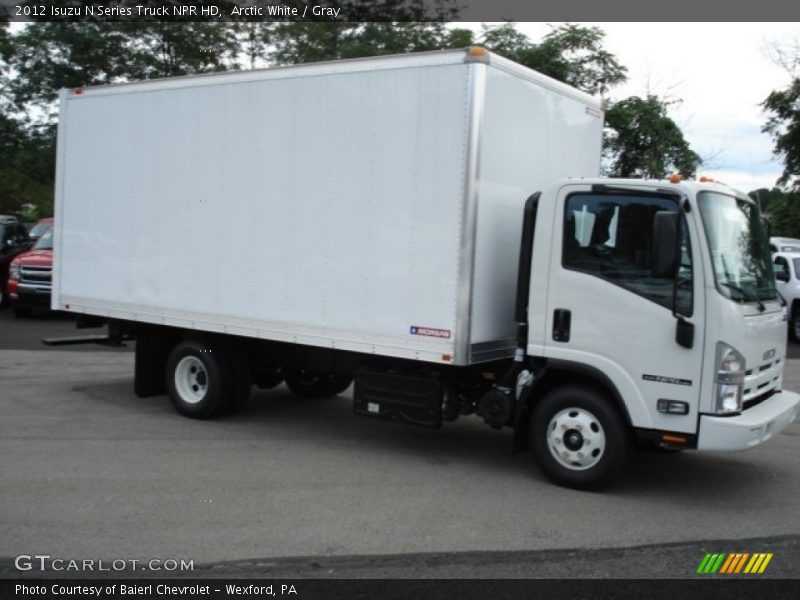 Arctic White / Gray 2012 Isuzu N Series Truck NPR HD