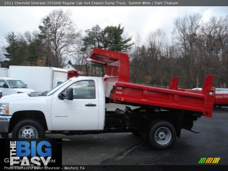 Summit White / Dark Titanium 2011 Chevrolet Silverado 3500HD Regular Cab 4x4 Chassis Dump Truck