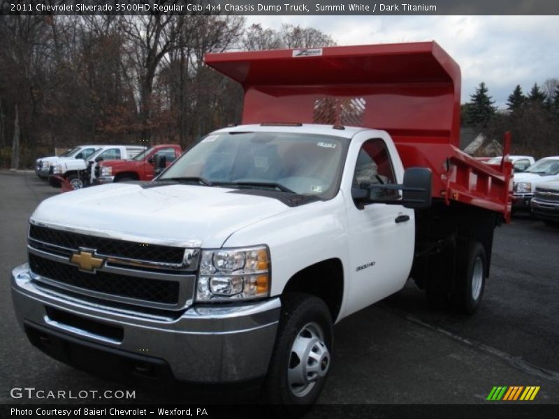 Summit White / Dark Titanium 2011 Chevrolet Silverado 3500HD Regular Cab 4x4 Chassis Dump Truck