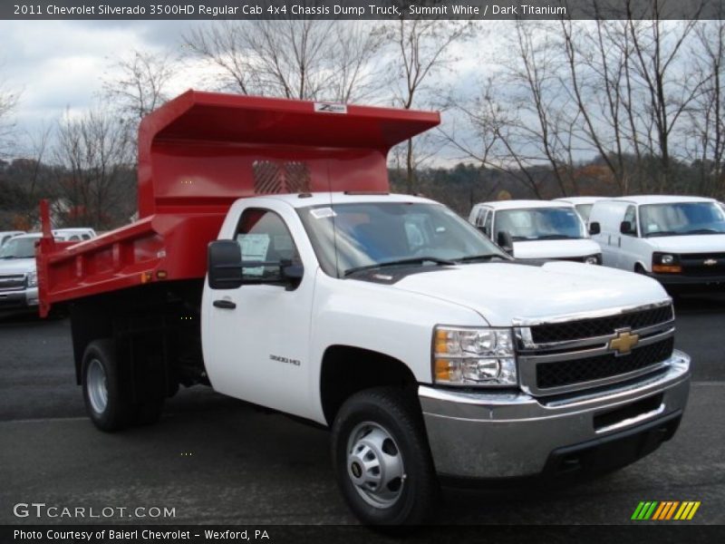 Summit White / Dark Titanium 2011 Chevrolet Silverado 3500HD Regular Cab 4x4 Chassis Dump Truck