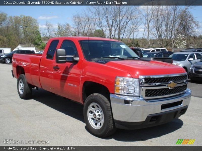 Victory Red / Dark Titanium 2011 Chevrolet Silverado 3500HD Extended Cab 4x4