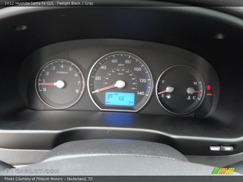 Twilight Black / Gray 2012 Hyundai Santa Fe GLS