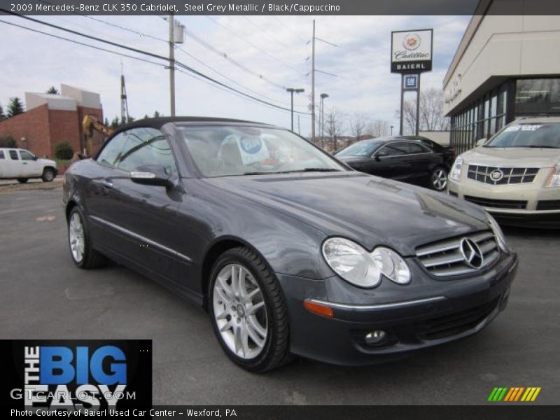Steel Grey Metallic / Black/Cappuccino 2009 Mercedes-Benz CLK 350 Cabriolet