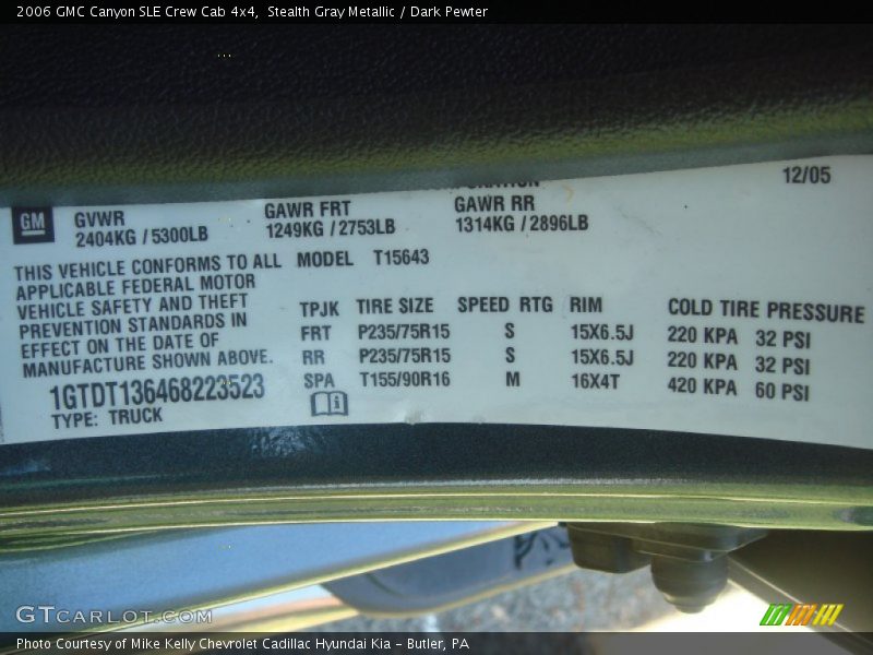 Stealth Gray Metallic / Dark Pewter 2006 GMC Canyon SLE Crew Cab 4x4