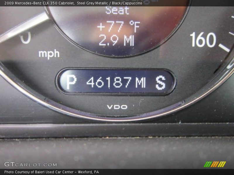 Steel Grey Metallic / Black/Cappuccino 2009 Mercedes-Benz CLK 350 Cabriolet