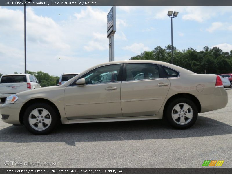 Gold Mist Metallic / Neutral 2011 Chevrolet Impala LT