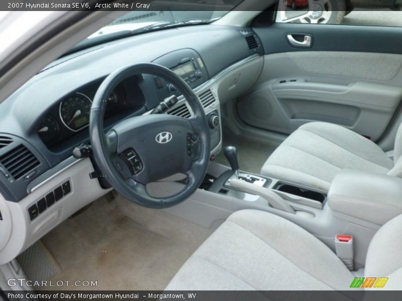 Arctic White / Gray 2007 Hyundai Sonata SE V6