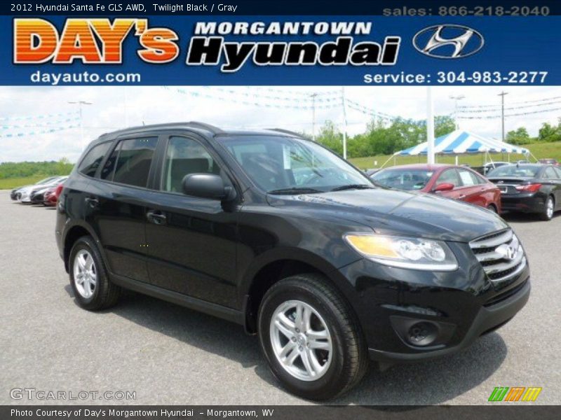 Twilight Black / Gray 2012 Hyundai Santa Fe GLS AWD